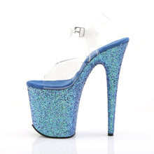 Load image into Gallery viewer, FLAMINGO-808LG 8&quot; Heel Transparent Blue Glitter Sexy Shoes