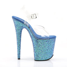 Load image into Gallery viewer, FLAMINGO-808LG 8&quot; Heel Transparent Blue Glitter Sexy Shoes