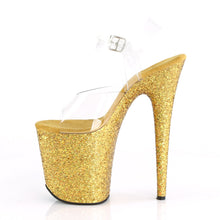 Load image into Gallery viewer, FLAMINGO-808LG 8 Inch Heel ClearGold Glitter Strippers Shoes