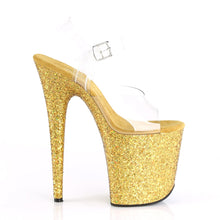 Load image into Gallery viewer, FLAMINGO-808LG 8 Inch Heel ClearGold Glitter Strippers Shoes