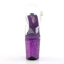 Load image into Gallery viewer, FLAMINGO-808LG Heels Clear Purple Holo Glitter Stripper Shoe