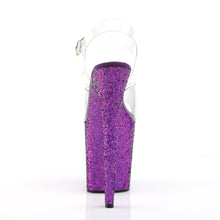 Load image into Gallery viewer, FLAMINGO-808LG Heels Clear Purple Holo Glitter Stripper Shoe