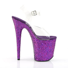 Load image into Gallery viewer, FLAMINGO-808LG Heels Clear Purple Holo Glitter Stripper Shoe