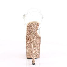 Load image into Gallery viewer, FLAMINGO-808LG 8&quot; Heel Clear Rose Gold Glitter Sexy Shoes