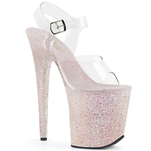 Load image into Gallery viewer, FLAMINGO-808LG Pleaser 8&quot; Heel Clear Opal Glitter Sexy Shoes