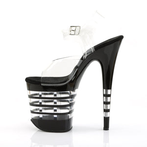 FLAMINGO-808LN 8 Inch Heel Clear Black Pole Dancer Platforms