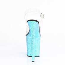 Load image into Gallery viewer, FLAMINGO-808MSLG Pleaser Heels Clear Aqua Glitter Sexy Shoes