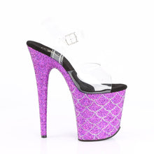 Load image into Gallery viewer, FLAMINGO-808MSLG 8&quot; Heel Clear Purple Glitter Strippers Shoe