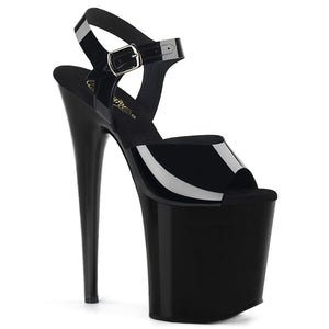 FLAMINGO-808N Pleaser 8" Heel Black Pole Dancing Platforms