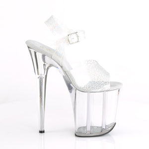 FLAMINGO-808N-CK 8" Heel Silver Pole Dancing Platforms