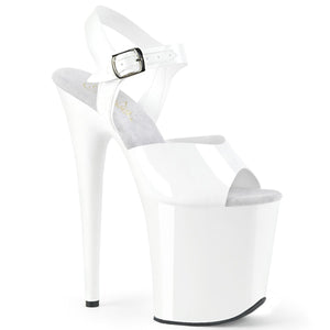 FLAMINGO-808N Pleaser 8" Heel White Pole Dancing Platforms