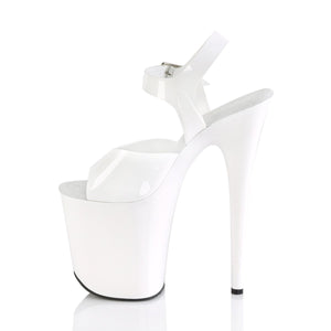 FLAMINGO-808N Pleaser 8" Heel White Pole Dancing Platforms