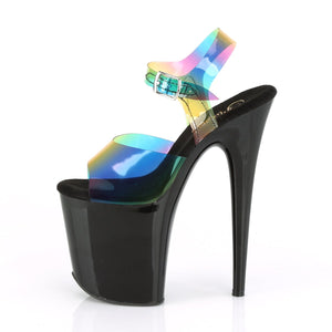 FLAMINGO-808RB Pleaser 8" Heel Rainbow Pole Dancer Platforms