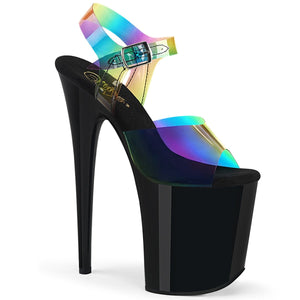 FLAMINGO-808RB Pleaser 8" Heel Rainbow Pole Dancer Platforms