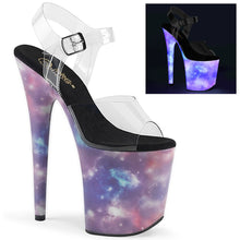 Load image into Gallery viewer, FLAMINGO-808REFL 8&quot; Heel Clear Purple-Blue Strippers Shoes