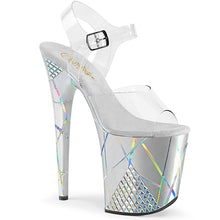 Load image into Gallery viewer, FLAMINGO-808SHAPE-1 8&quot; Heel ClearSilver Pole Dancing Shoes