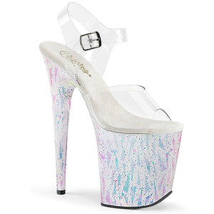 FLAMINGO-808SPLA-2 Sexy Shoes Clear White-Opal Hologram