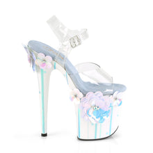 Load image into Gallery viewer, FLAMINGO-808SQFL 8&quot; Heel Clear Light Blue Strippers Shoes