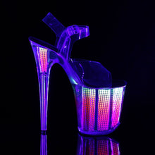 Load image into Gallery viewer, FLAMINGO-808SRS 8&quot; Heel Clear Neon Multi Bling Stripper Shoe