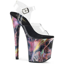 Load image into Gallery viewer, FLAMINGO-808STORM Pleaser 8&quot; Heel Clear Pink Hologram Shoes