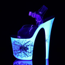 Load image into Gallery viewer, FLAMINGO-808SW 8&quot; Heel Clear Neon White Pole Dancer Shoes