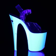 Load image into Gallery viewer, FLAMINGO-808SW 8&quot; Heel Clear Neon White Pole Dancer Shoes