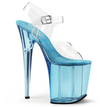 Load image into Gallery viewer, FLAMINGO-808T Pleaser 8&quot; Heel Clear Light Blue Tinted Shoes