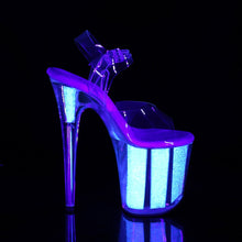 Load image into Gallery viewer, FLAMINGO-808UVG 8&quot; Heel Clear Neon Glitter Strippers Shoes