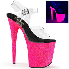 Load image into Gallery viewer, FLAMINGO-808UVG Sexy Shoes Clear Neon Pink Glitter Strippers