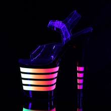 Load image into Gallery viewer, FLAMINGO-808UVLN 8&quot; Heel Clear Black Neon Strippers Shoes