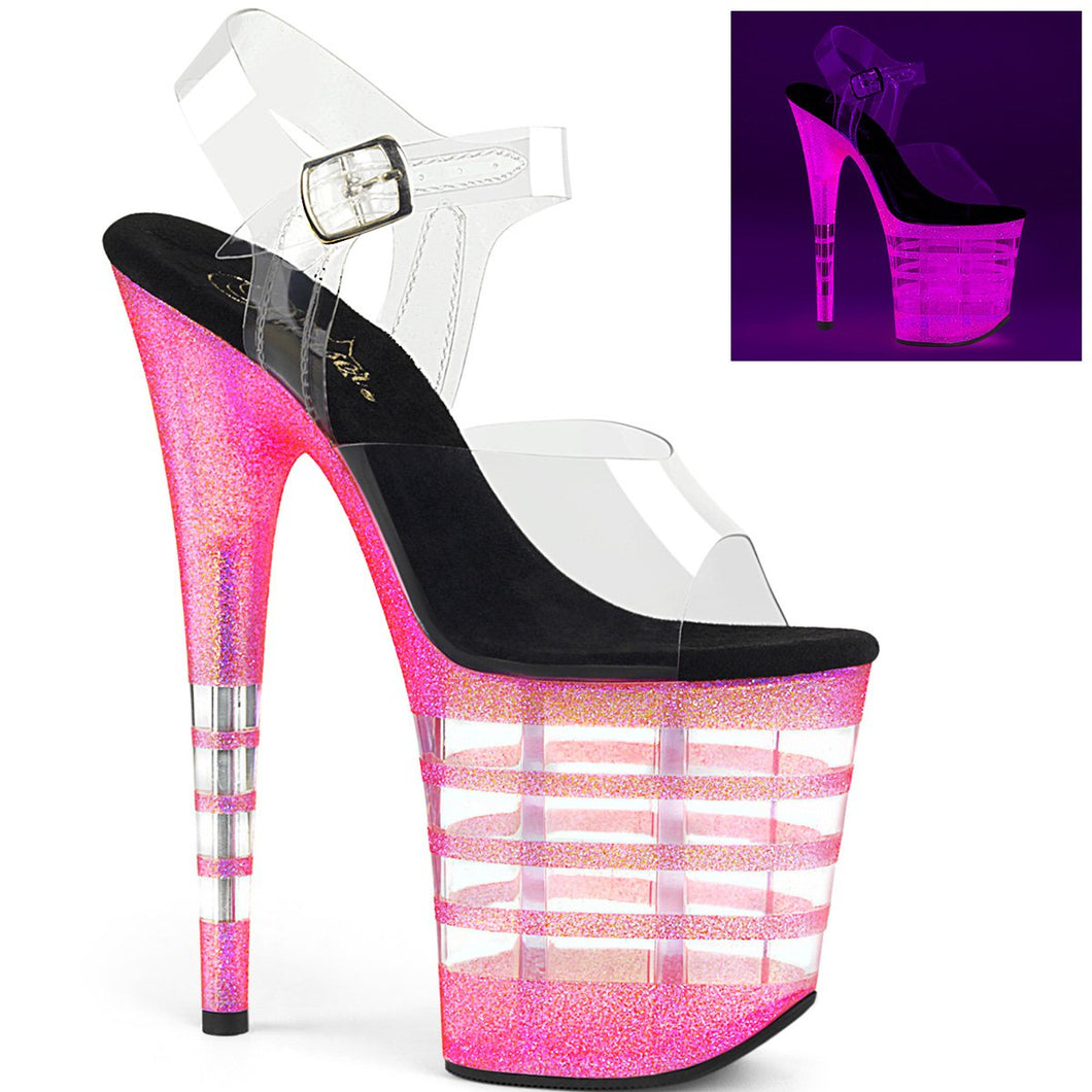 FLAMINGO-808UVLN Neon Bubble Gum Pink Glitter Sexy Shoes