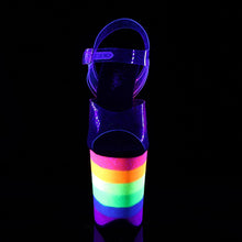 Load image into Gallery viewer, FLAMINGO-808UVRB Heels Clear Neon Rainbow Glitter Sexy Shoes