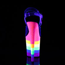 Load image into Gallery viewer, FLAMINGO-808UVRB Heels Clear Neon Rainbow Glitter Sexy Shoes