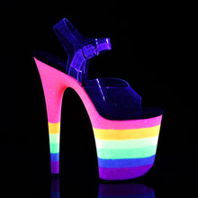 Load image into Gallery viewer, FLAMINGO-808UVRB Heels Clear Neon Rainbow Glitter Sexy Shoes