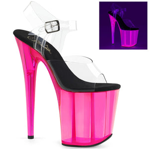 FLAMINGO-808UVT Pleaser 8" Heel Hot Pink Strippers Shoes