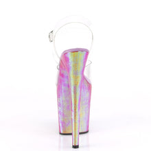 Load image into Gallery viewer, FLAMINGO-808WR Pleaser 8&quot; Heel Clear Purple Hologram Shoes