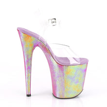 Load image into Gallery viewer, FLAMINGO-808WR Pleaser 8&quot; Heel Clear Purple Hologram Shoes