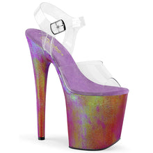 Load image into Gallery viewer, FLAMINGO-808WR Pleaser 8&quot; Heel Clear Purple Hologram Shoes