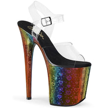 Load image into Gallery viewer, FLAMINGO-808WR 8&quot; Heel Clear Rainbow Hologram Strippers Shoe