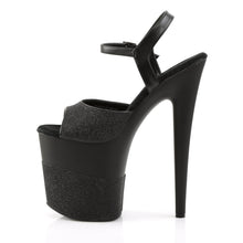 Load image into Gallery viewer, FLAMINGO-809-2G 8&quot; Heel Black Glitter Pole Dancing Platforms