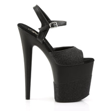 Load image into Gallery viewer, FLAMINGO-809-2G 8&quot; Heel Black Glitter Pole Dancing Platforms