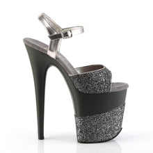 Load image into Gallery viewer, FLAMINGO-809-2G 8&quot; Heel Pewter Glitter Pole Dancer Platforms