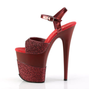 FLAMINGO-809-2G 8" Heel Ruby Glitter Pole Dancing Platforms