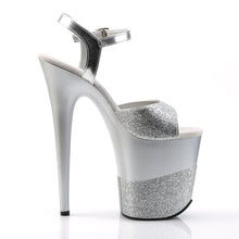 Load image into Gallery viewer, FLAMINGO-809-2G 8&quot; Heel Silver Glitter Pole Dancer Platforms