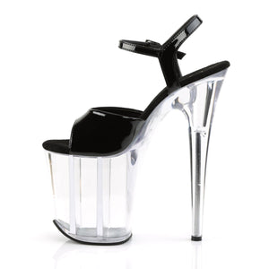 FLAMINGO-809 8" Heel Black and Clear Pole Dancing Platforms