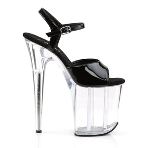 FLAMINGO-809 8" Heel Black and Clear Pole Dancing Platforms