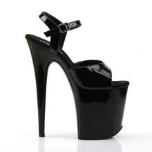 Load image into Gallery viewer, FLAMINGO-809 8 Inch Heel Black Patent Pole Dancing Platforms