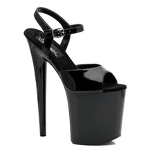 Load image into Gallery viewer, FLAMINGO-809 8 Inch Heel Black Patent Pole Dancing Platforms