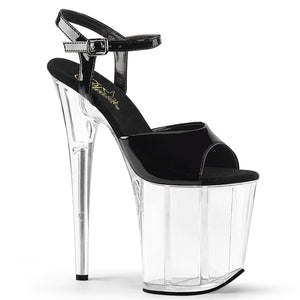 FLAMINGO-809 8" Heel Black and Clear Pole Dancing Platforms