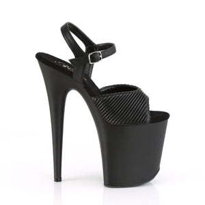 FLAMINGO-809 8" Heel Black Quilted Pole Dancing Platforms